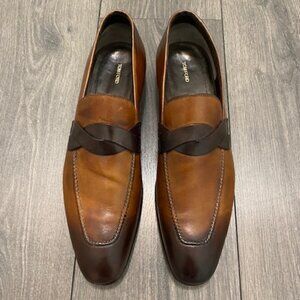 Tom Ford Brown Leather Elkan Twisted Band Loafer Size 11